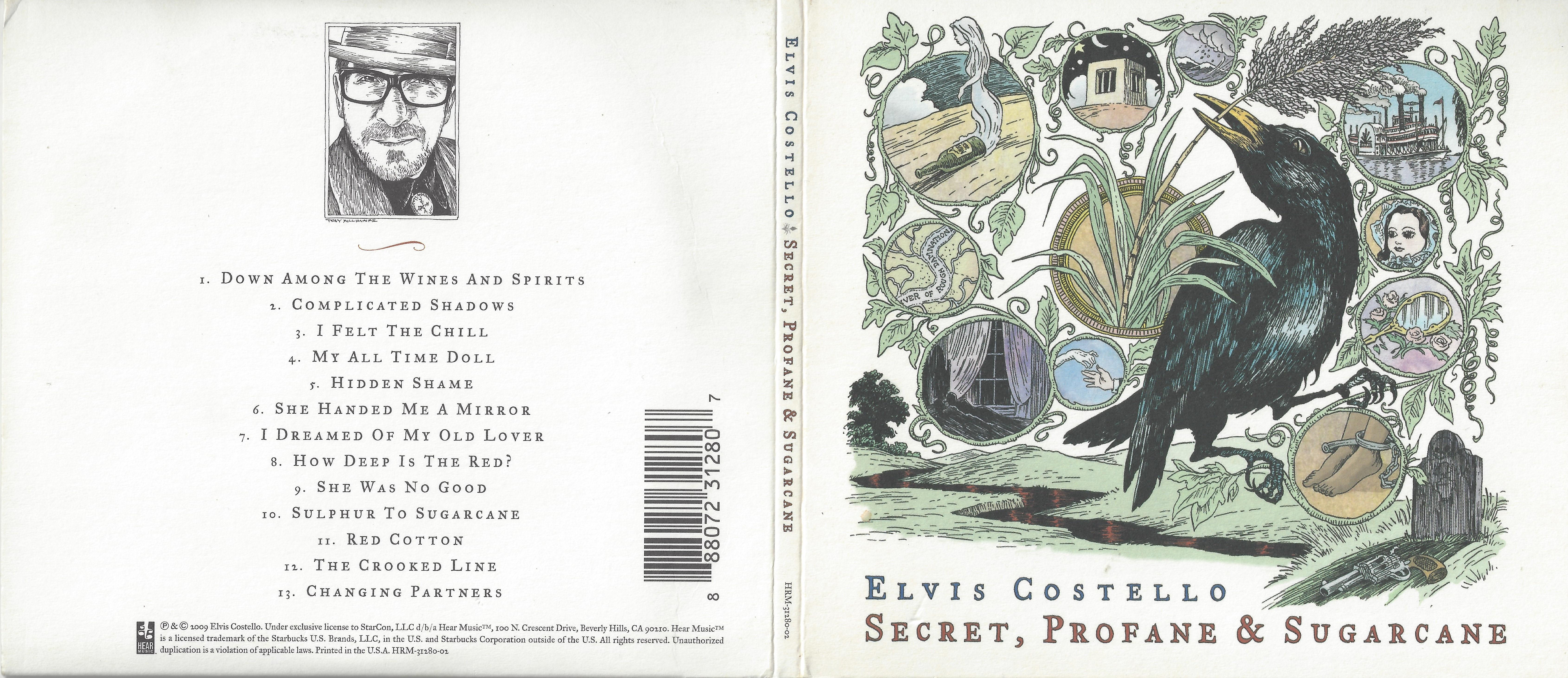 Elvis Costello  Secret, Profane & Sugarcane : Front + Inlay